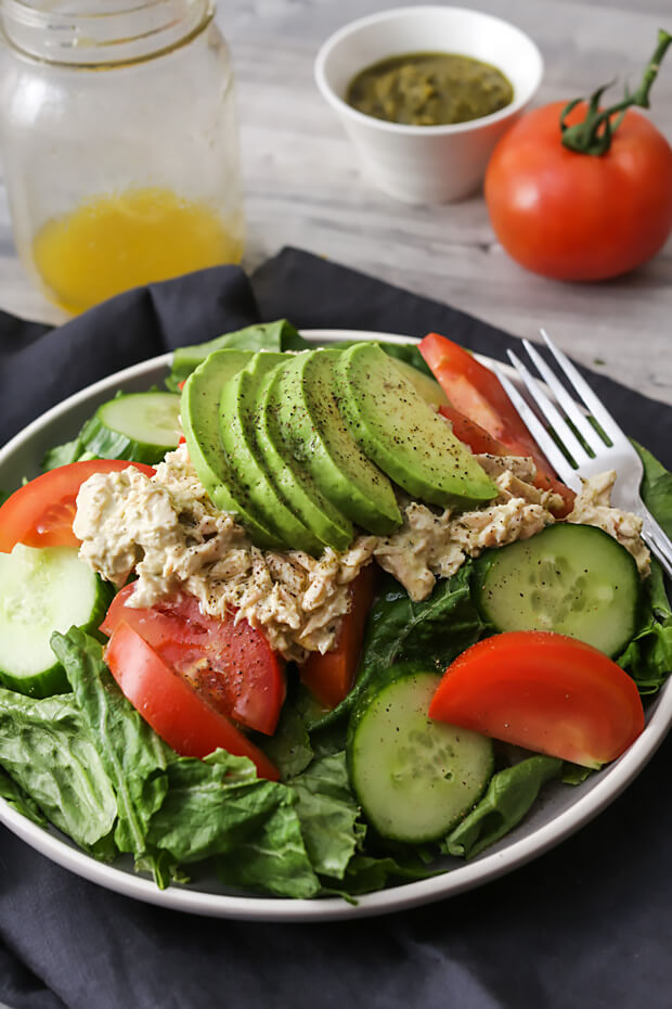 Keto Tuna Salad with Pesto